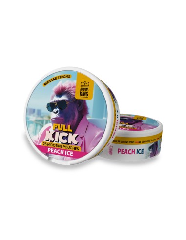 AK FULL KICK Peach Ice Nicotine Pouches Regular Strong 20mg
